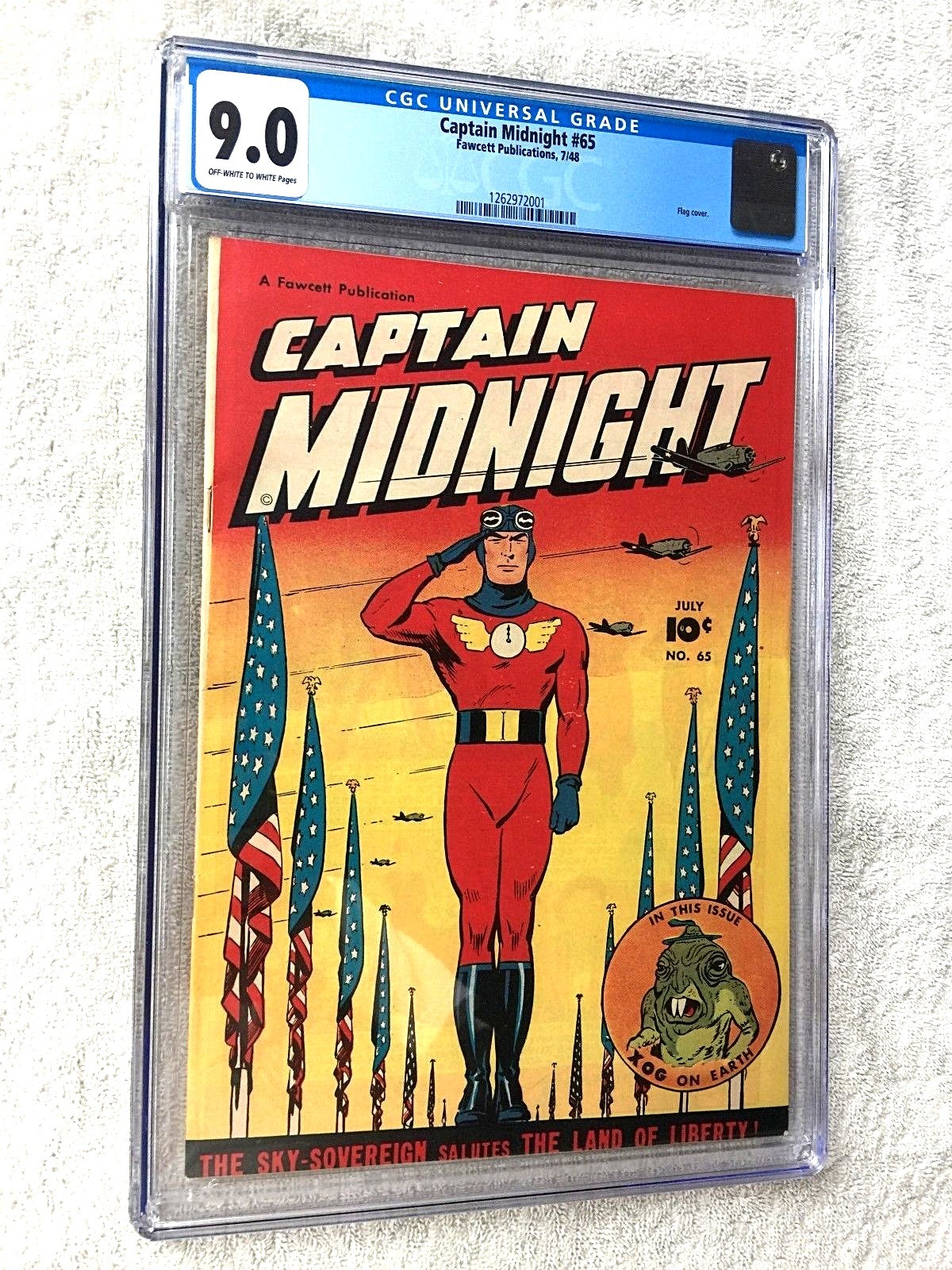 Captain Midnight #65 CGC 9.0 Fawcett July 1948 wt/Pages HTF and Free Reader Copy