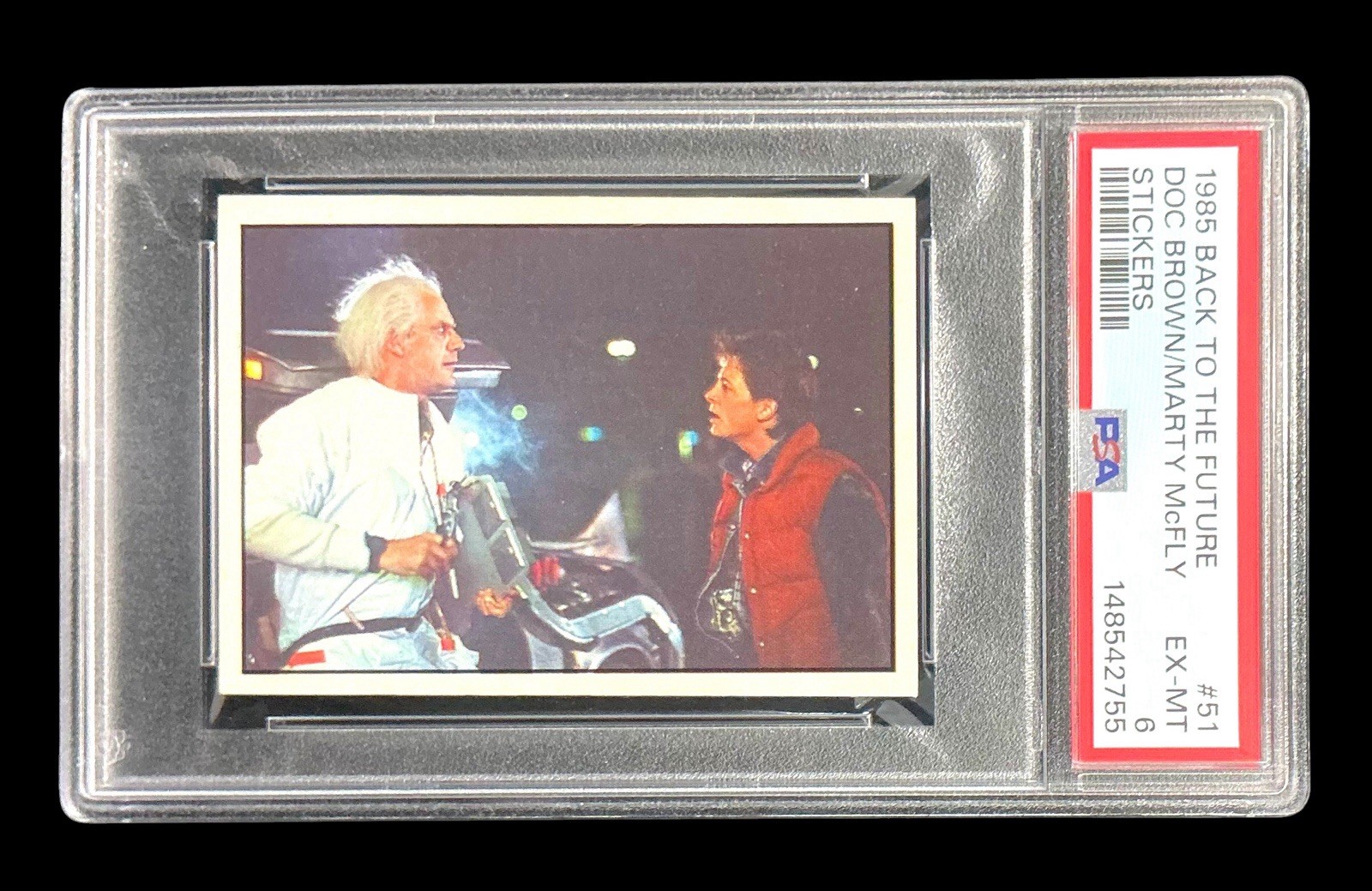 1985 back to the future 51 doc brown & marty mcfly; delorean PSA 6  **POP 1, 0^