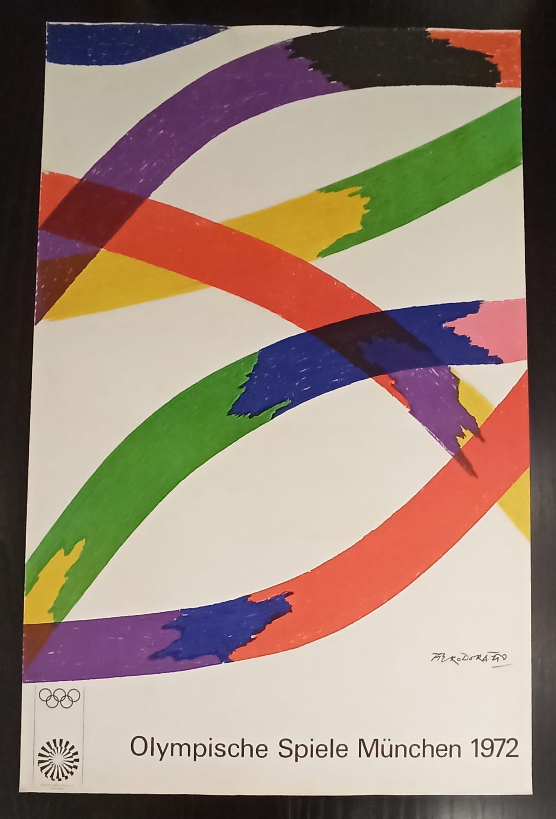 Original Munich Olympics Manifesto, 1972, Piero Dorazio, Thick Paper