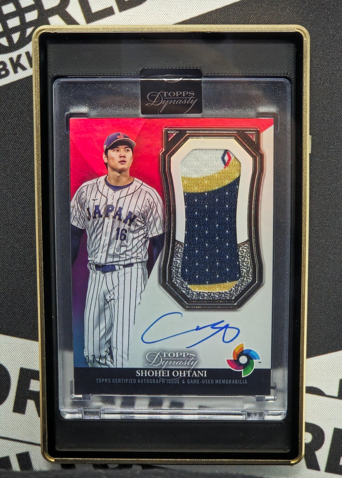 2023 Topps Dynasty Shohei Ohtani WBC Japan Game Used Jersey Patch Auto 7/10 2023 Topps Dynasty Shohei Ohtani WBC Japan Game Used Jersey Patch Auto 7/10