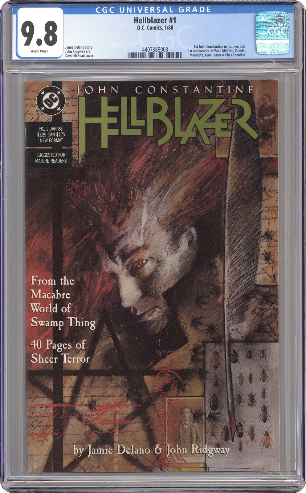 Hellblazer #1 CGC 9.8 1988 4407389003 Hellblazer #1 CGC 9.8 1988 4407389003