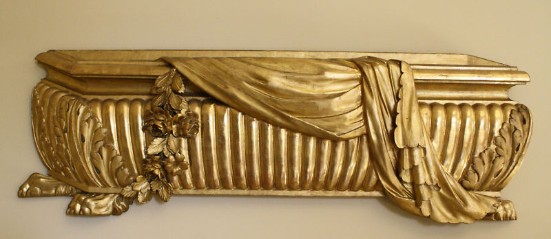 MAGNIFICENT 19C FRENCH WOODEN HAND CARVED  GOLD LEAF DECORATION WALL PLAQUE