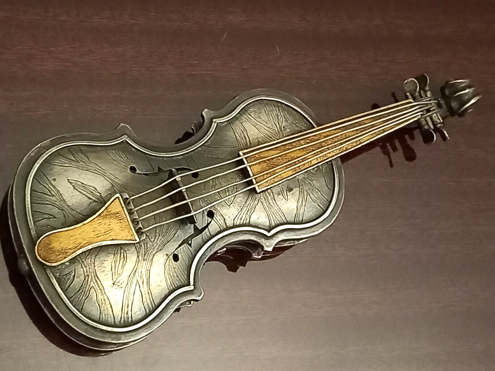 MUSEUM PIECE AUTHENTIC RUSSIAN IMPERIAL KARL FABERGE SILVER 84 VIOLIN DESK CLOCK