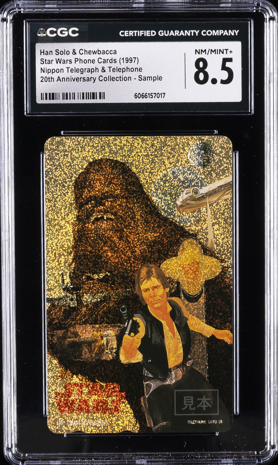 1997 STAR WARS PHONE CARDS - 20TH ANNIV. COLLECTION HAN SOLO & CHEWBACCA CGC 8.5