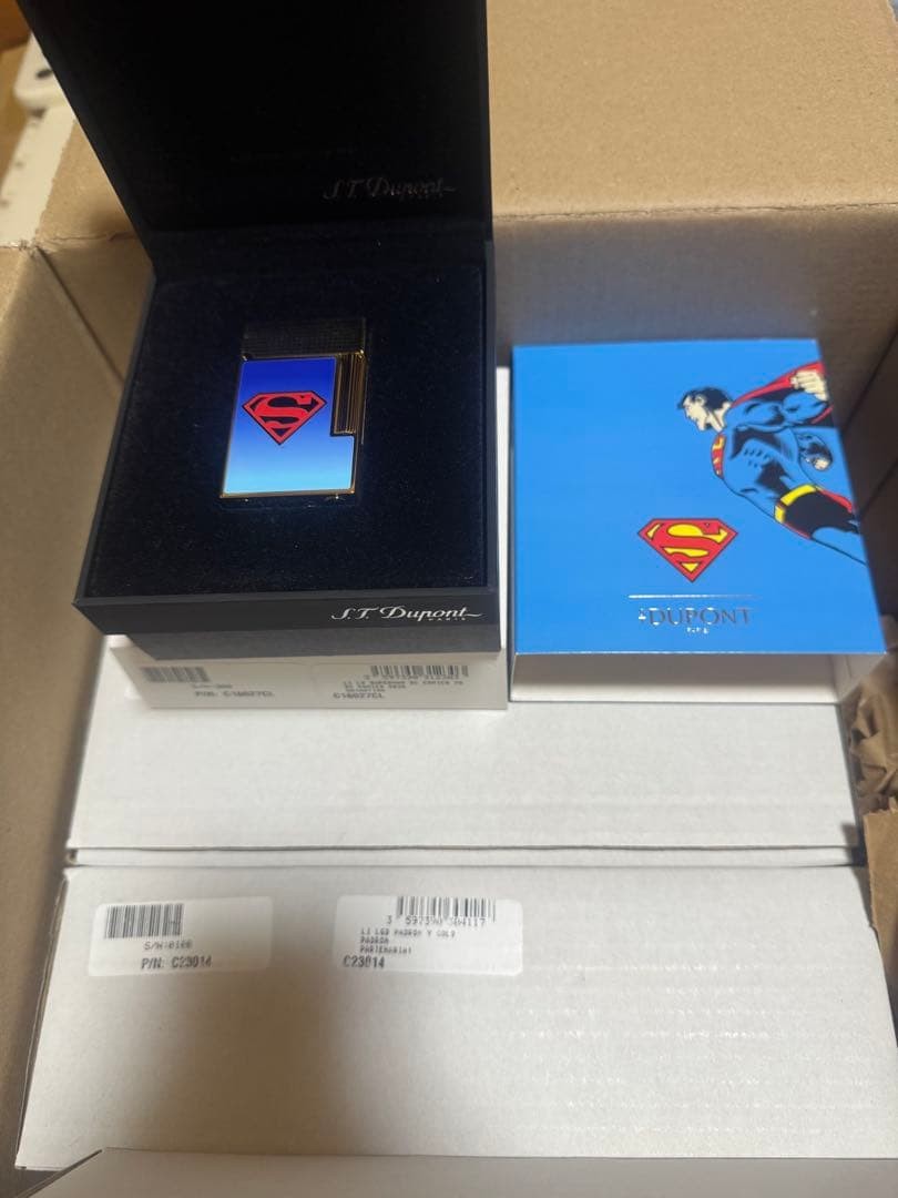 S.T.Dupont LINE 2 Superman Gas Lighter Limited Edition New Unused S.T.Dupont LINE 2 Superman Gas Lighter Limited Edition New Unused