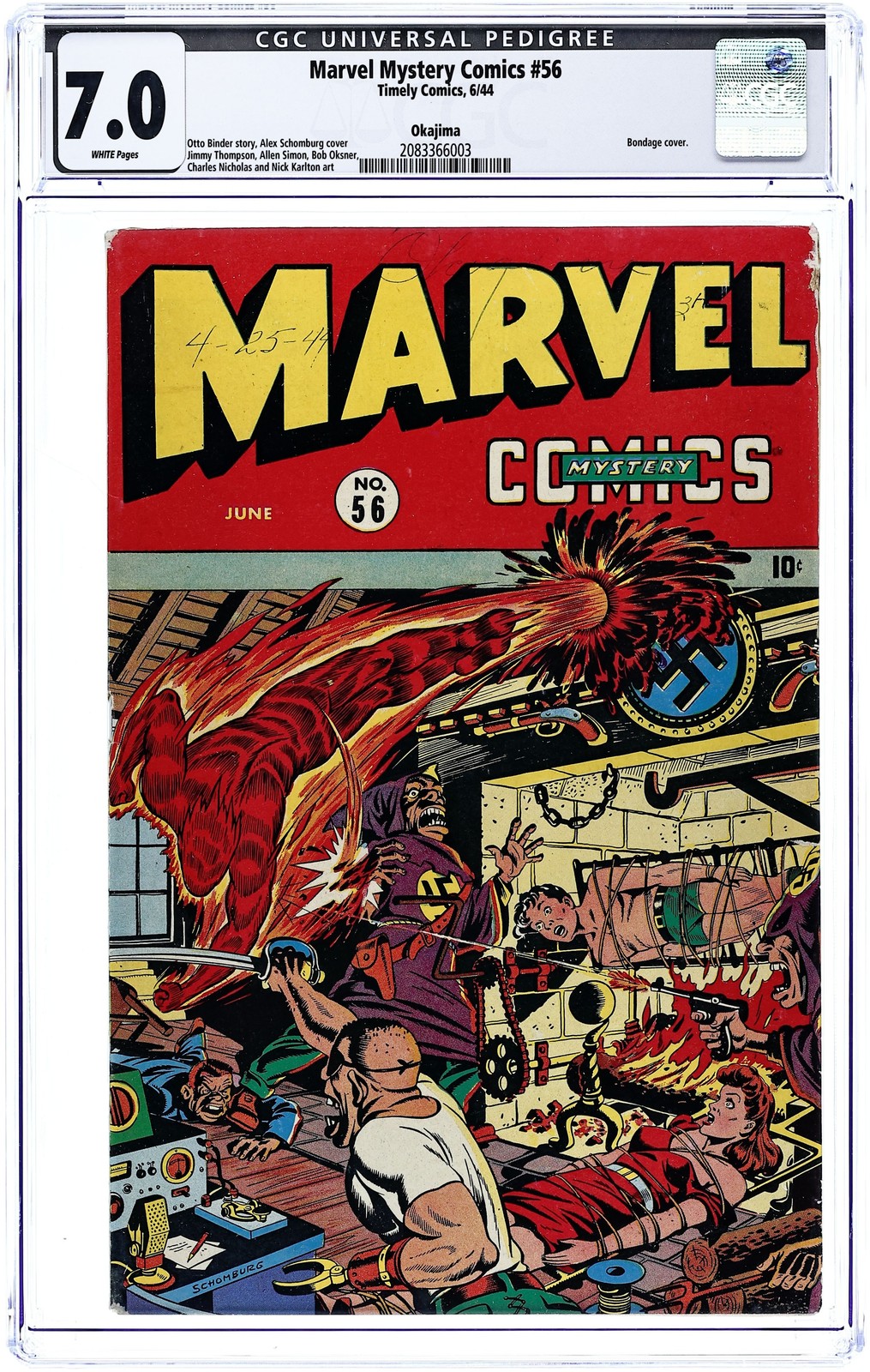 Marvel Mystery Comics #56 CGC 7.0 Okajima 1944 2083366003 Marvel Mystery Comics #56 CGC 7.0 Okajima 1944 2083366003