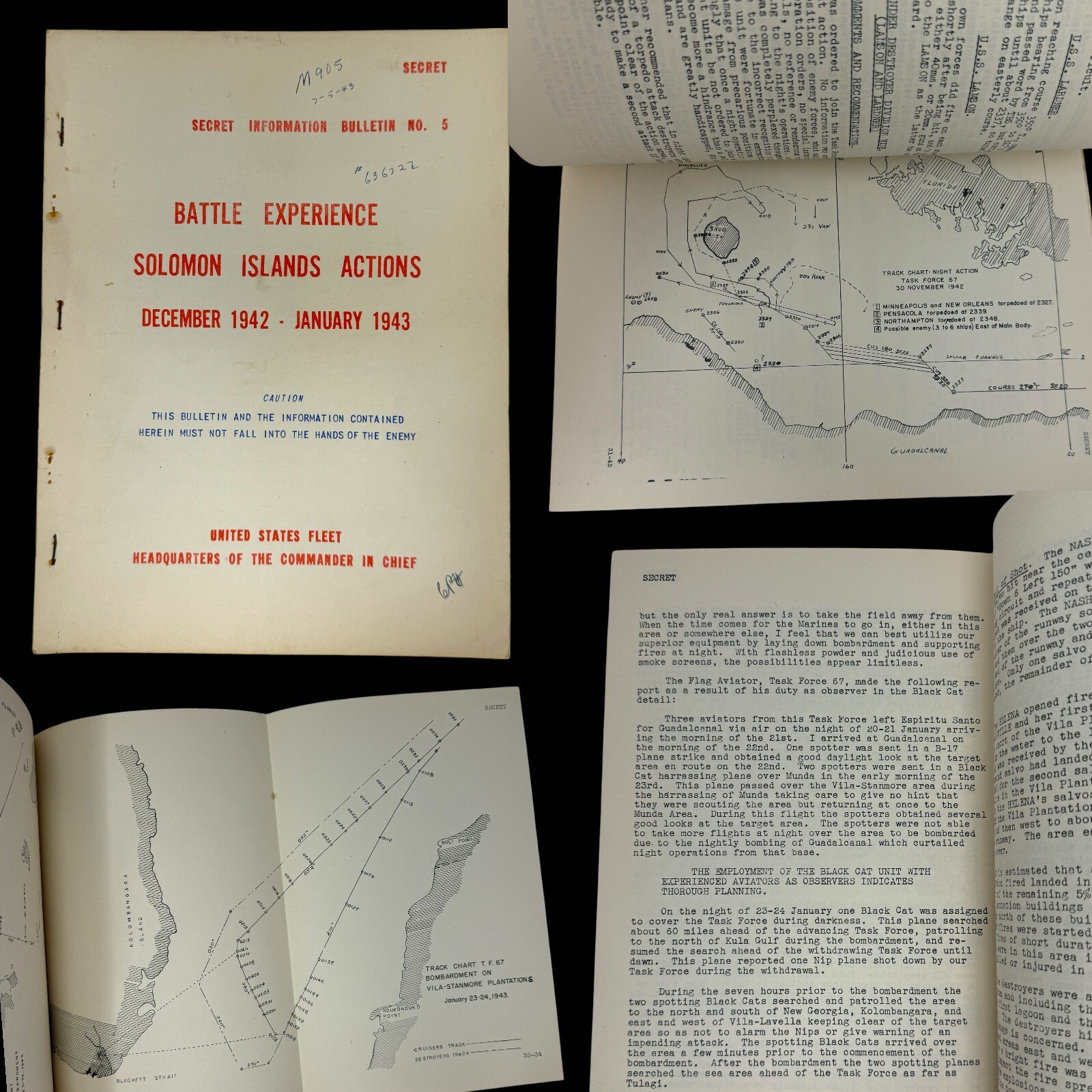 RARE WWII 1942-1943 SECRET Solomon Islands US Navy Military Intelligence Report RARE WWII 1942-1943 SECRET Solomon Islands US Navy Military Intelligence Report