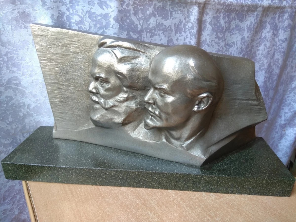 RARE lenin marx STATUE BUST FIGURINE Soviet USSR CCCP Sculpture Edunov stone RARE lenin marx STATUE BUST FIGURINE Soviet USSR CCCP Sculpture Edunov stone