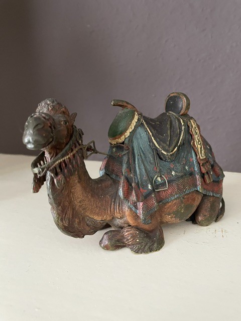 Rare antique cold painted Vienna bronze by Franz Bergmann Rare antique cold painted Vienna bronze by Franz Bergmann