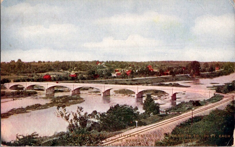 Postcard Arched Concrete Bridge over Wabash River Peru IN Indiana 1908 J-574 Postcard Arched Concrete Bridge over Wabash River Peru IN Indiana 1908 J-574