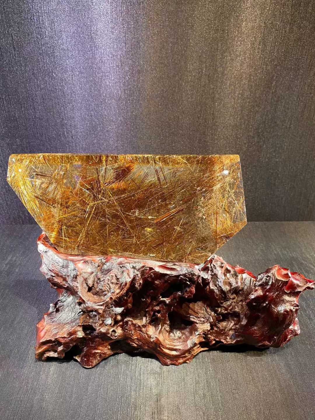 2.5LB Natural Golden Rutilated Quartz Crystal Mineral Specimen Reiki Decor+Stand 2.5LB Natural Golden Rutilated Quartz Crystal Mineral Specimen Reiki Decor+Stand