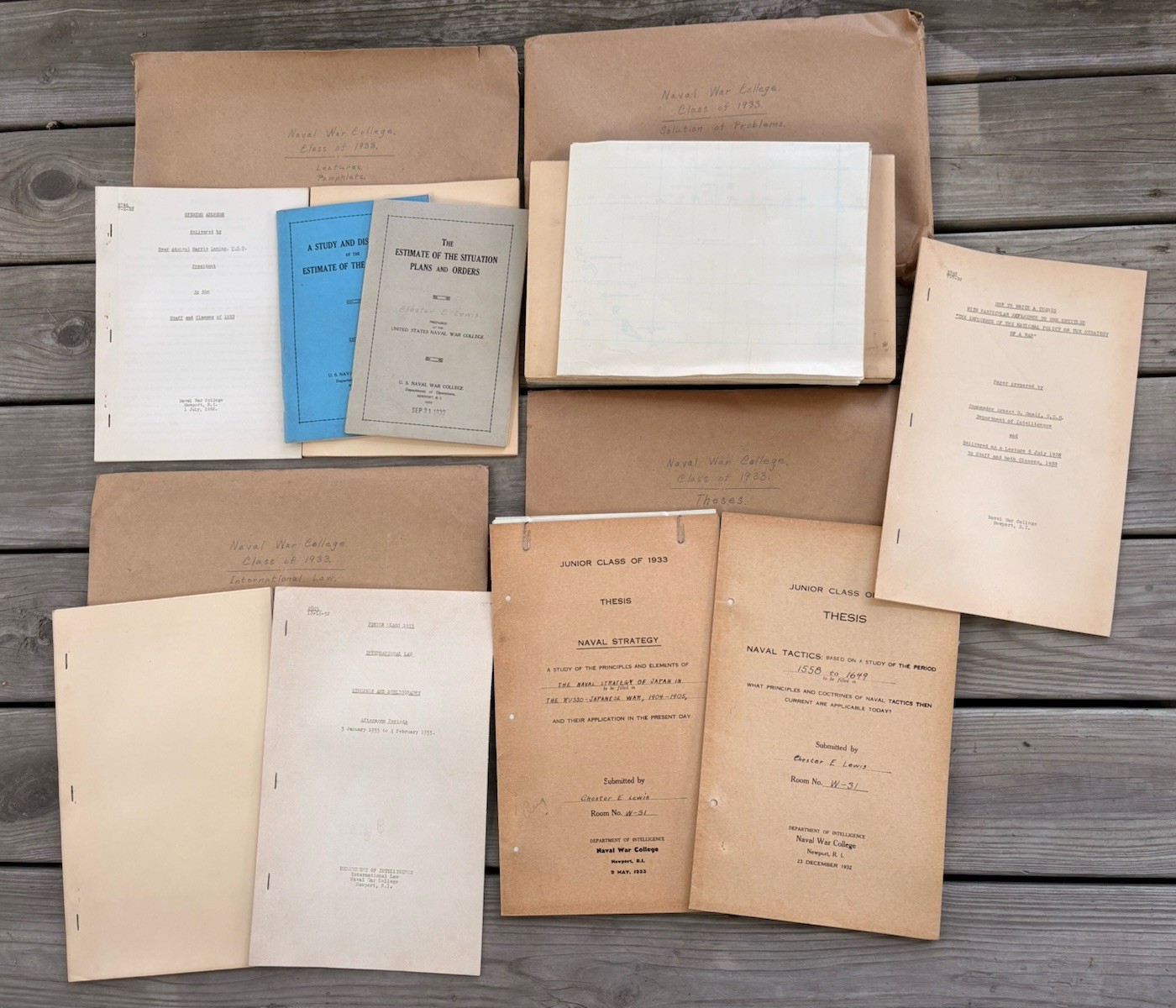 Naval War College 1933 Military Documents Archive Secret Battle Plans Charts USN