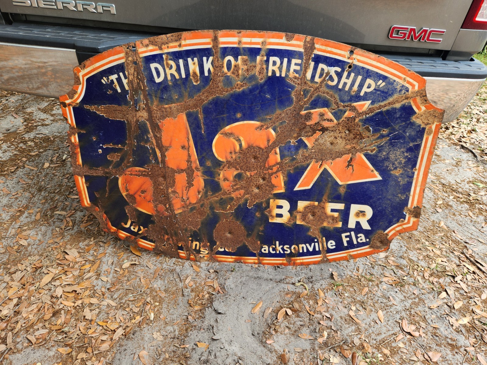 1913-1956 Jax Beer Jacksonville Florida Duval County Double Sided Porcelain Sign