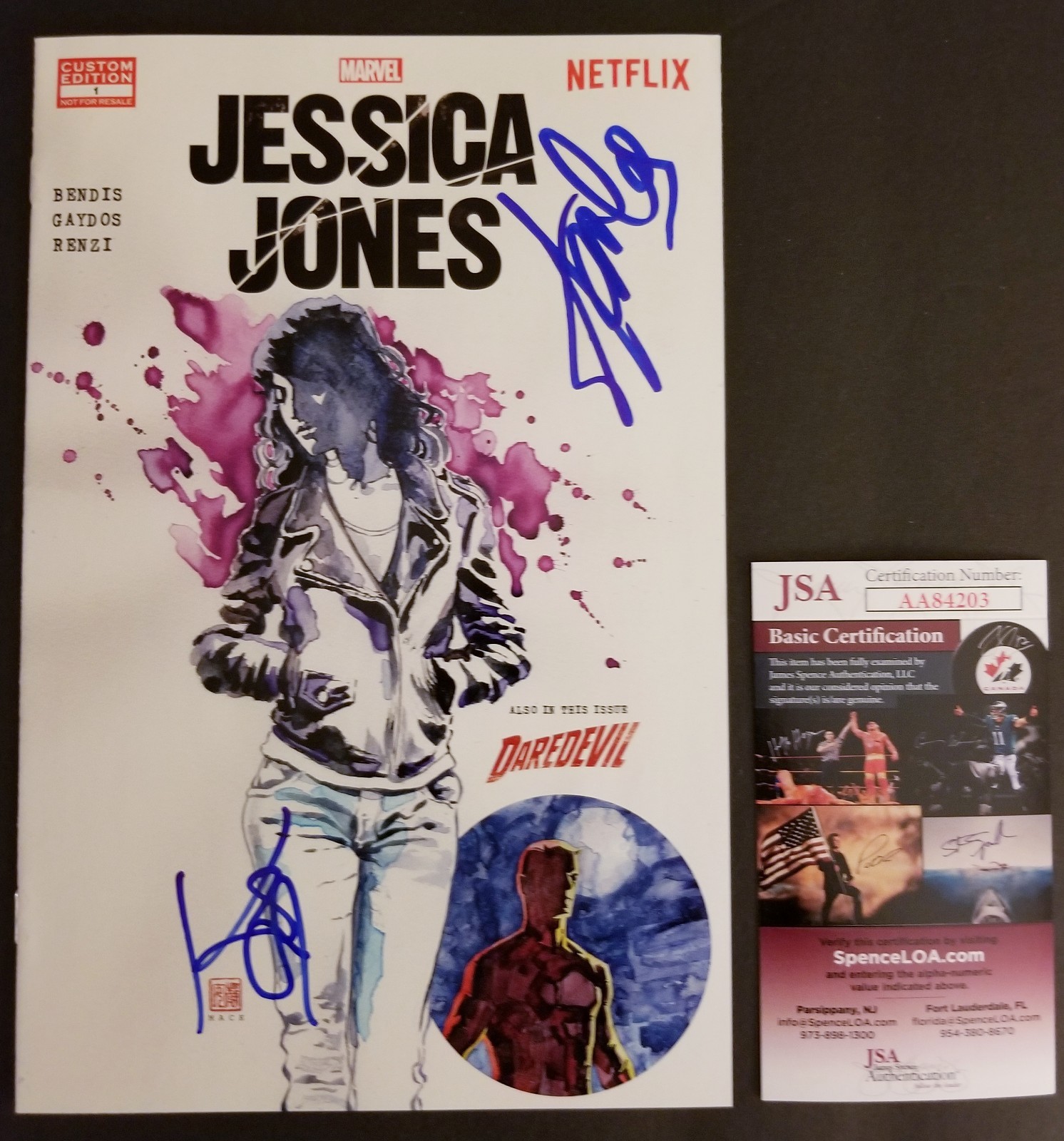 STAN LEE & KRYSTEN RITTER Authentic Hand-Signed JESSICA JONES Special (JSA COA) STAN LEE & KRYSTEN RITTER Authentic Hand-Signed JESSICA JONES Special (JSA COA)