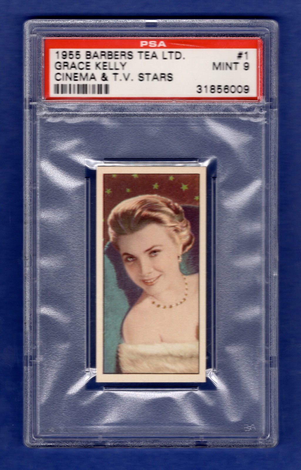 PSA 9 GRACE KELLY 1955 Barbers Tea #1 Cinema & T.V. Stars PERFECTLY CENTERED PSA 9 GRACE KELLY 1955 Barbers Tea #1 Cinema & T.V. Stars PERFECTLY CENTERED