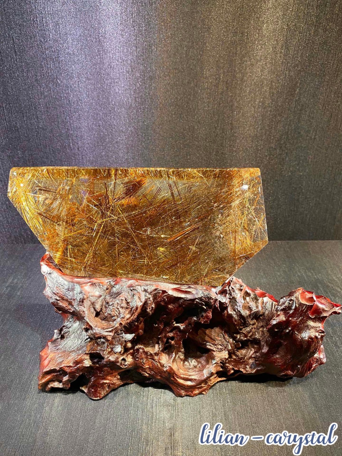 2.5LB Golden Hair Crystal Viewing Stone Natural Golden Hair Crystal