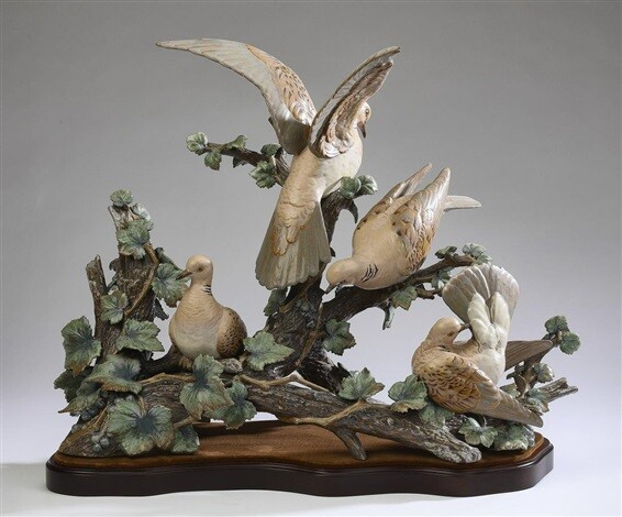 RARE PORCELAIN FIGURINE LIMITED EDITION 48 out of 750 LLADRO TURTLE DOVES SIGNED