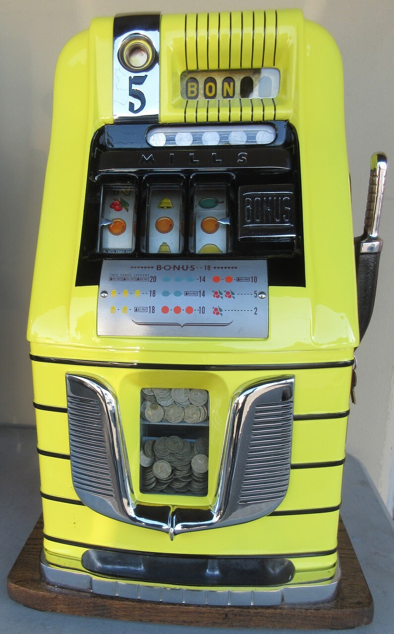 Mills Bonus 5c High Top Slot Machine Circa 1950