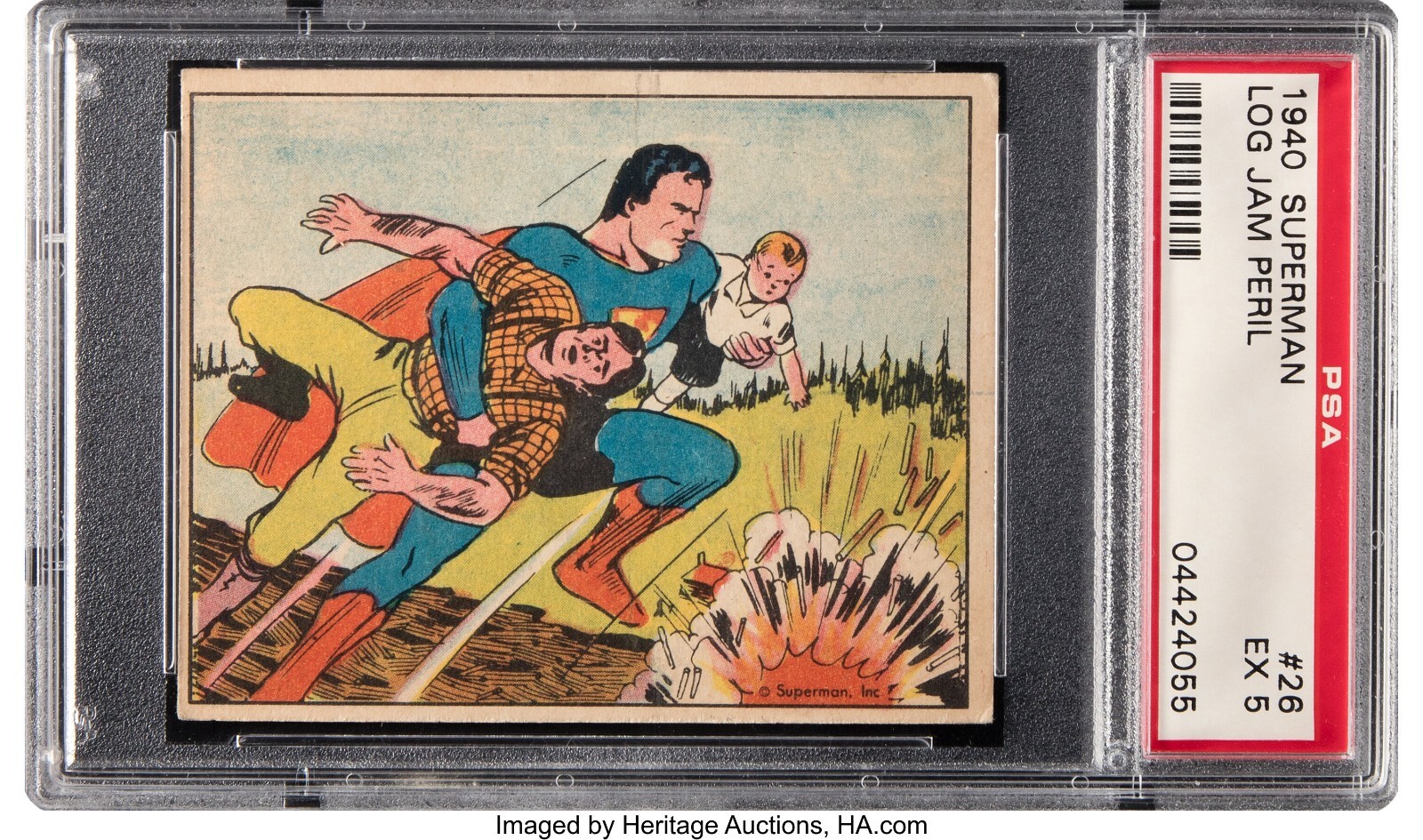 1940 Gum Inc. Superman Log Jam Peril #26 PSA EX 5