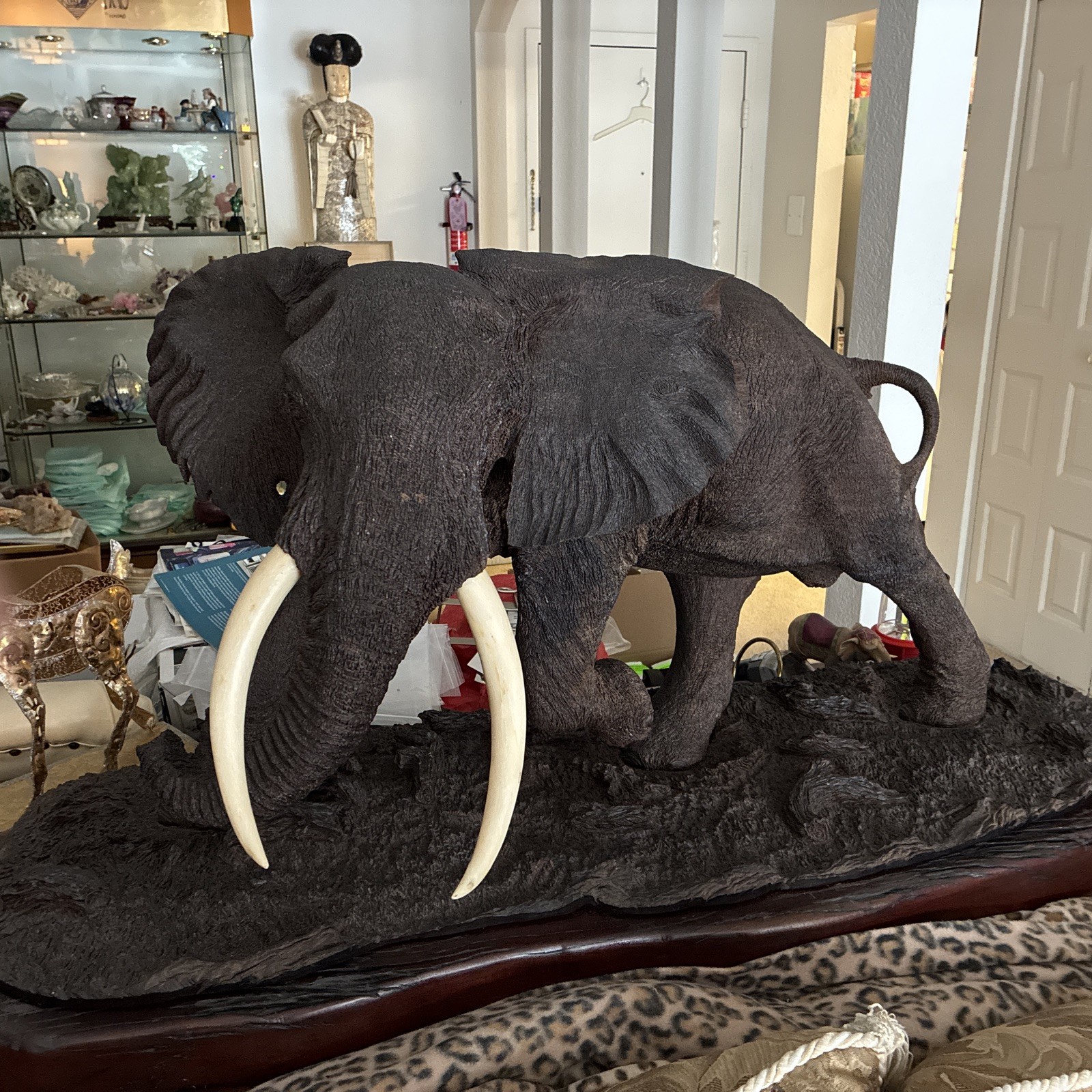 Monumental African Leadwood Elephant Sculpture – Mophe Gonde – 48” – Rare Monumental African Leadwood Elephant Sculpture – Mophe Gonde – 48” – Rare
