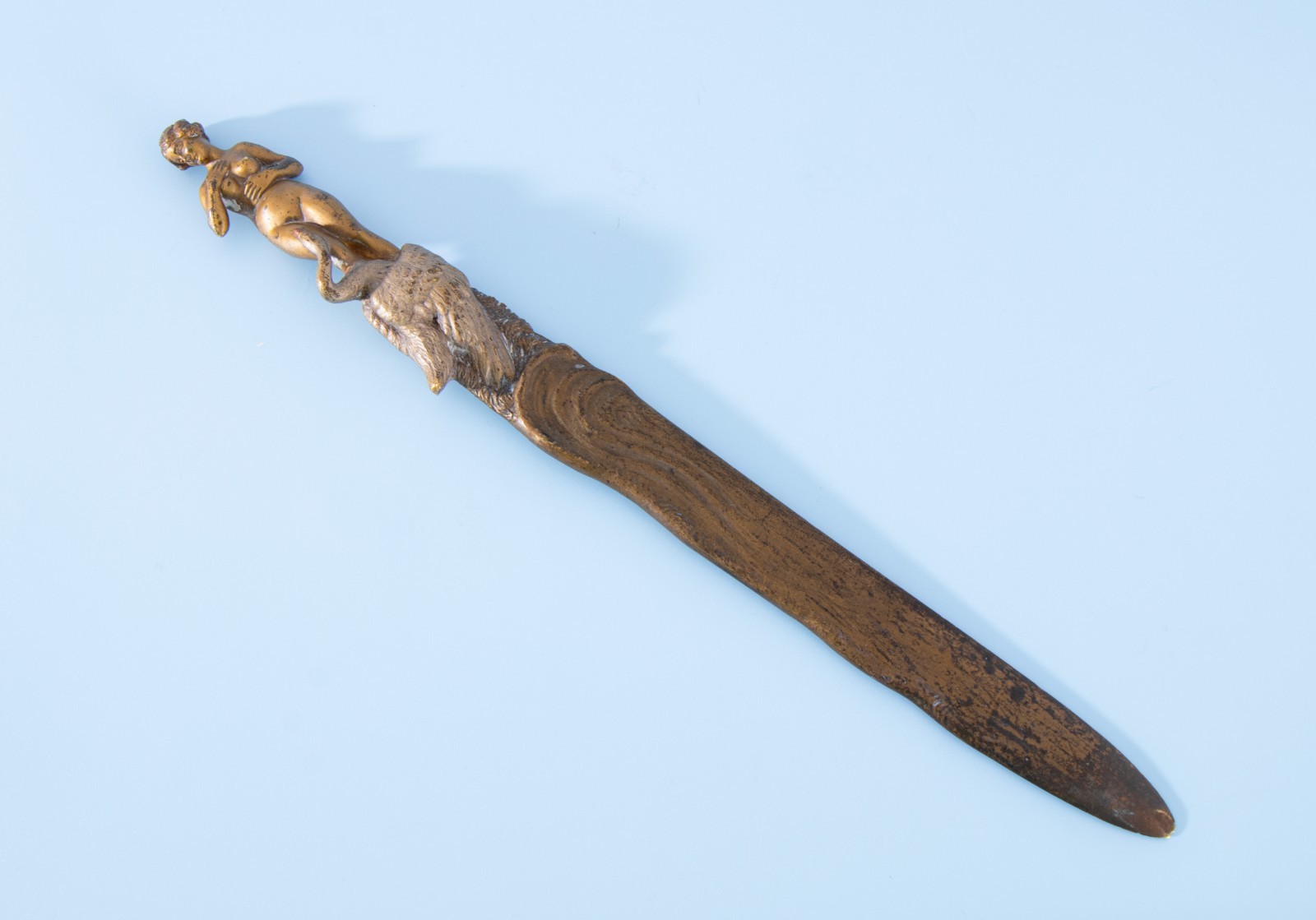Franz Bergmann Austrian Extremely Rare Gold Painted Bronze Letter Opener Signed Franz Bergmann Austrian Extremely Rare Gold Painted Bronze Letter Opener Signed