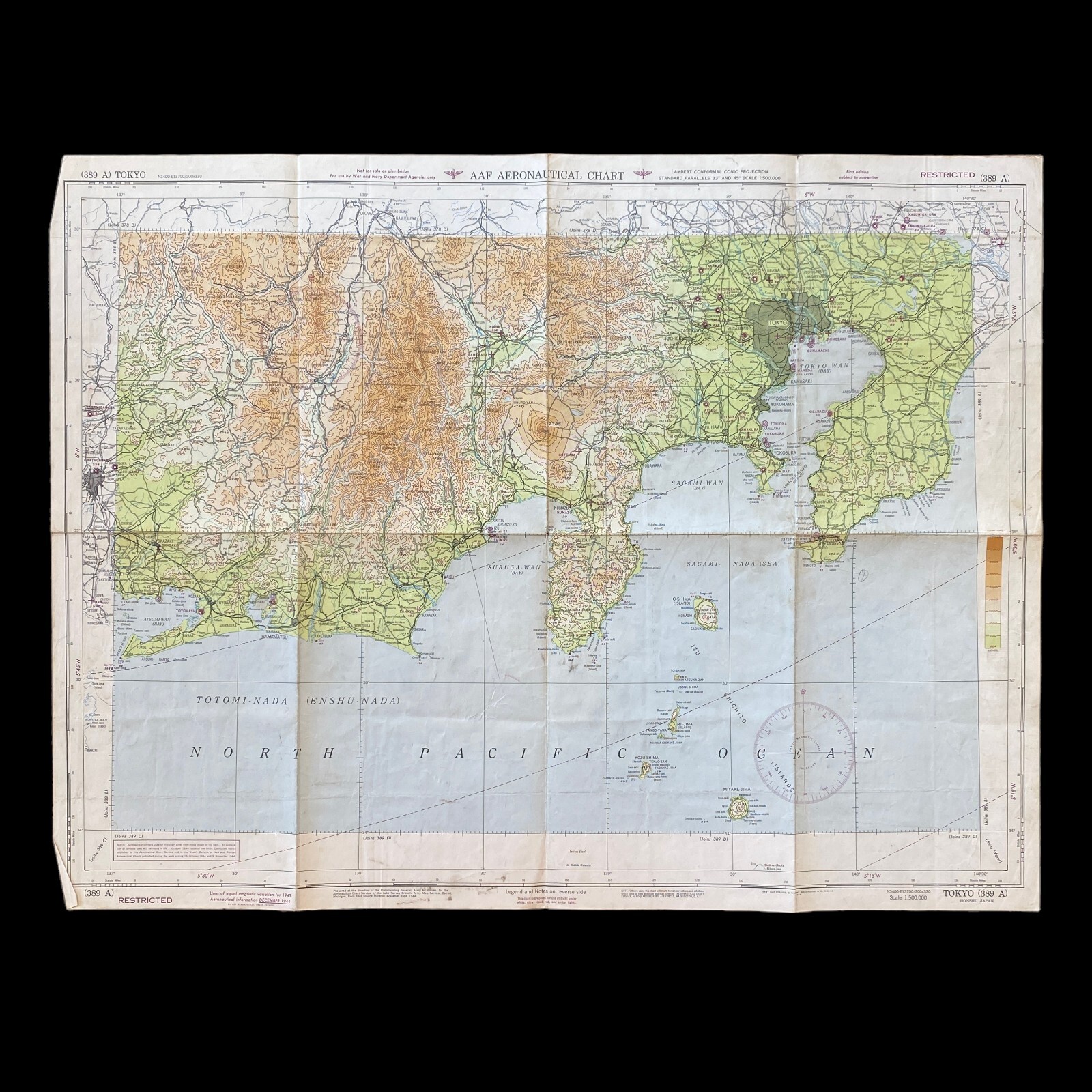 RARE 1944 WWII B-29 Superfortress Army Air Force Air Mission Map Tokyo Missions RARE 1944 WWII B-29 Superfortress Army Air Force Air Mission Map Tokyo Missions