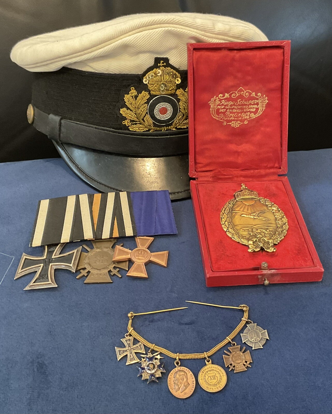 Imperial German,WW1. Minty Rare Naval Land Pilots Badge with Medals