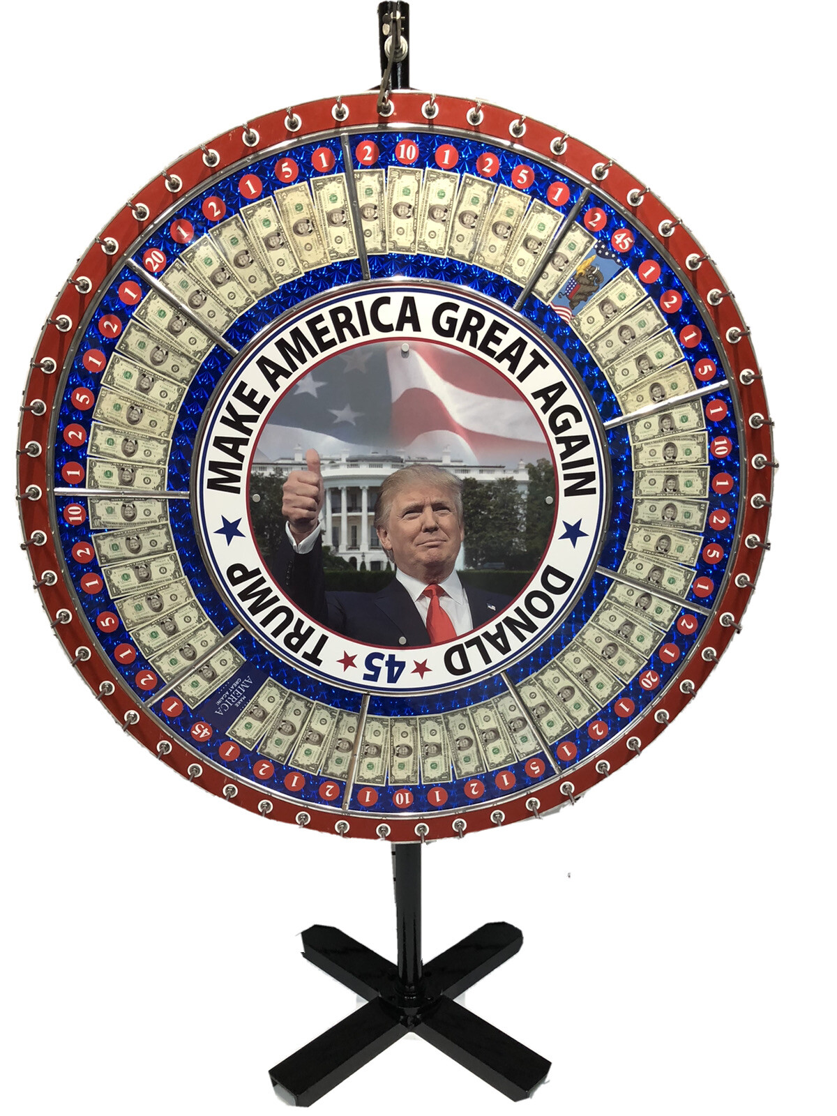 UNIQUE RARE DONALD TRUMP MONEY WHEEL -PRESIDENT TRUMP MAGA Only One Of Its Kind