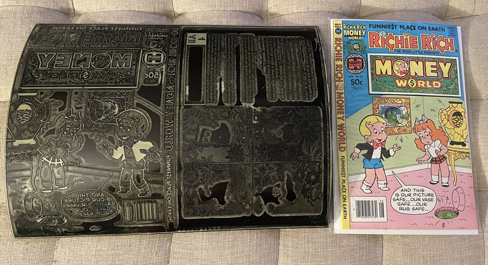 Richie Rich Money World #53 1981 Original Cover Art Comic Book Printing Plate Richie Rich Money World #53 1981 Original Cover Art Comic Book Printing Plate