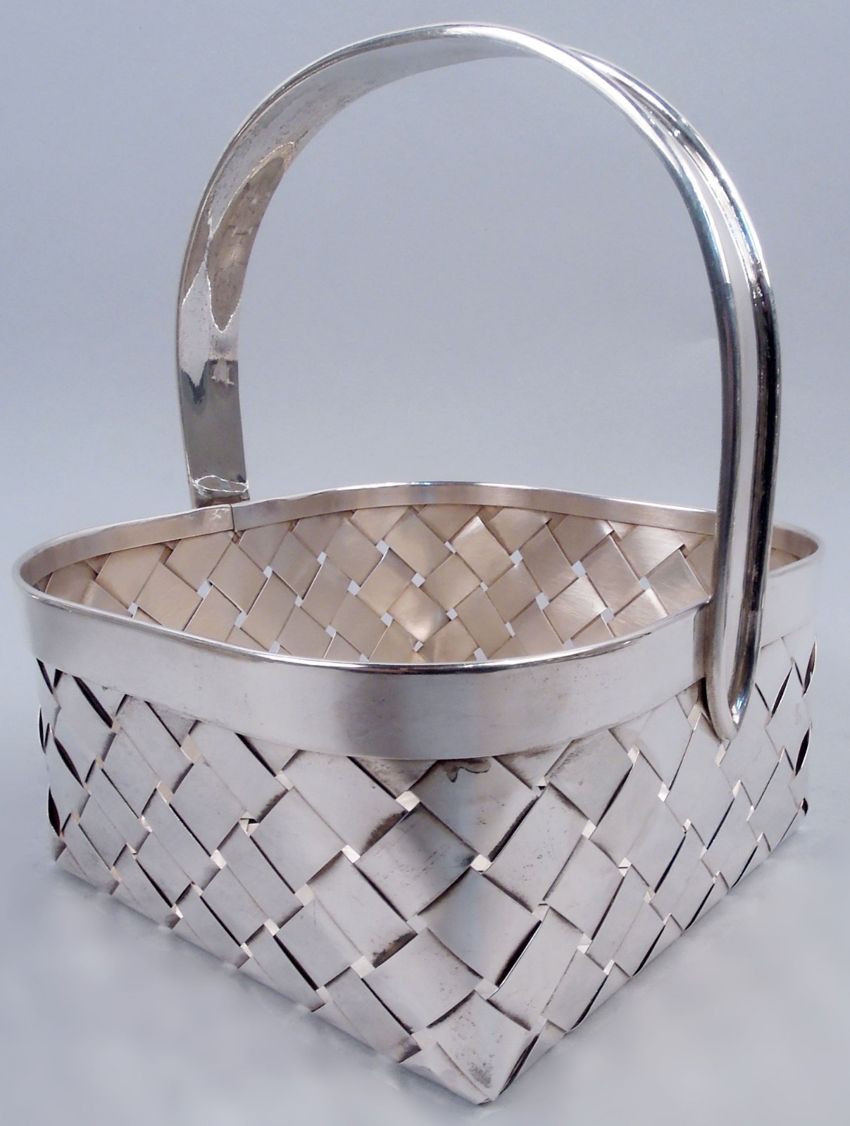 Cartier Basket Midcentury Modern Country Chic Square American Sterling Silver Cartier Basket Midcentury Modern Country Chic Square American Sterling Silver