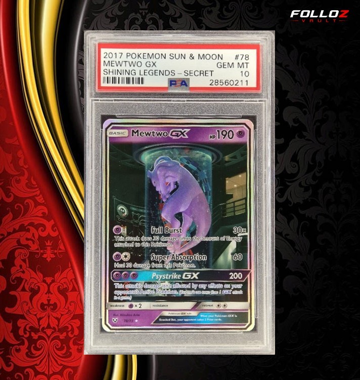POKEMON CARD MEWTWO GX 78/73 SHINING LEGENDS PSA 10 TCG CARD ENG POKEMON CARD MEWTWO GX 78/73 SHINING LEGENDS PSA 10 TCG CARD ENG