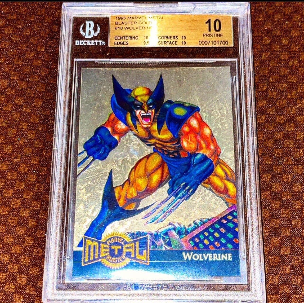 BGS 10 PRISTINE 1995 MARVEL METAL GOLD BLASTER WOLVERINE POP 1 HOLY GRAIL 9.5