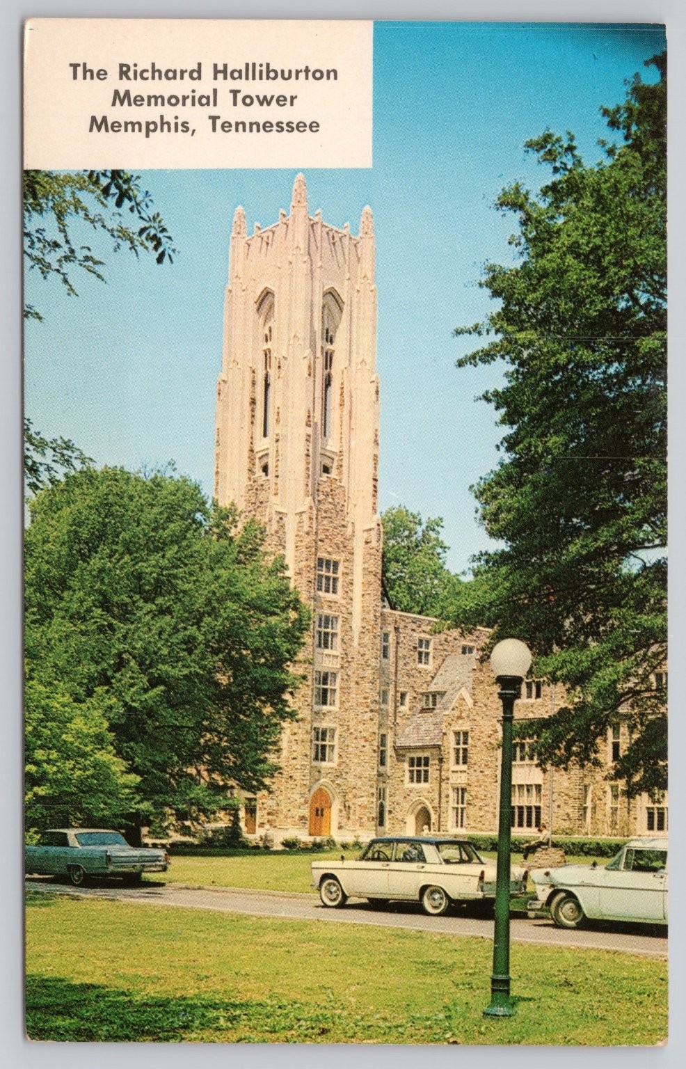 Richard Halliburton Memorial Tower Memphis TN Postcard 1973 Plastichrome