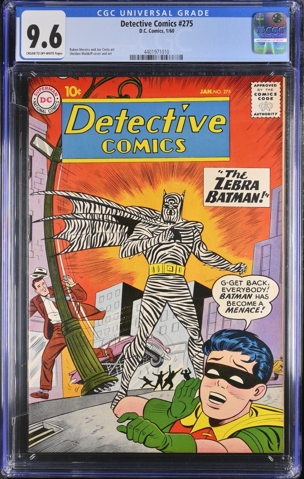 1960 Detective Comics 275 CGC 9.6 1st App of Zebra Batman RARE Highest Grade