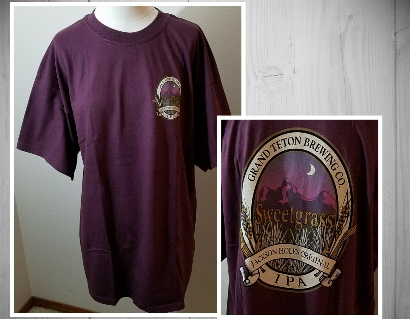 Grand Teton Brewing Co. Company Sweetgrass IPA T-Shirt Size X-L, X-Large NOS Grand Teton Brewing Co. Company Sweetgrass IPA T-Shirt Size X-L, X-Large NOS