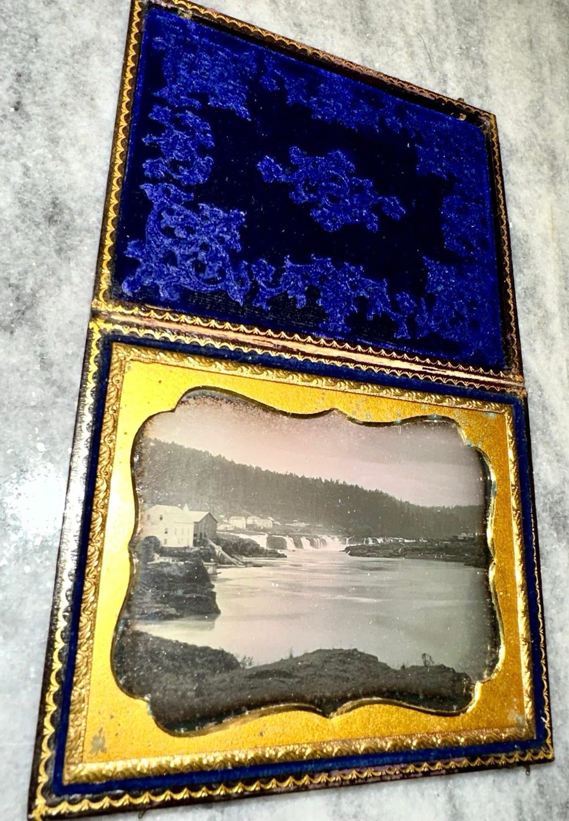Historic Early 1850s Daguerreotype Photo of Oregon City / Willamette Falls Rare Historic Early 1850s Daguerreotype Photo of Oregon City / Willamette Falls Rare