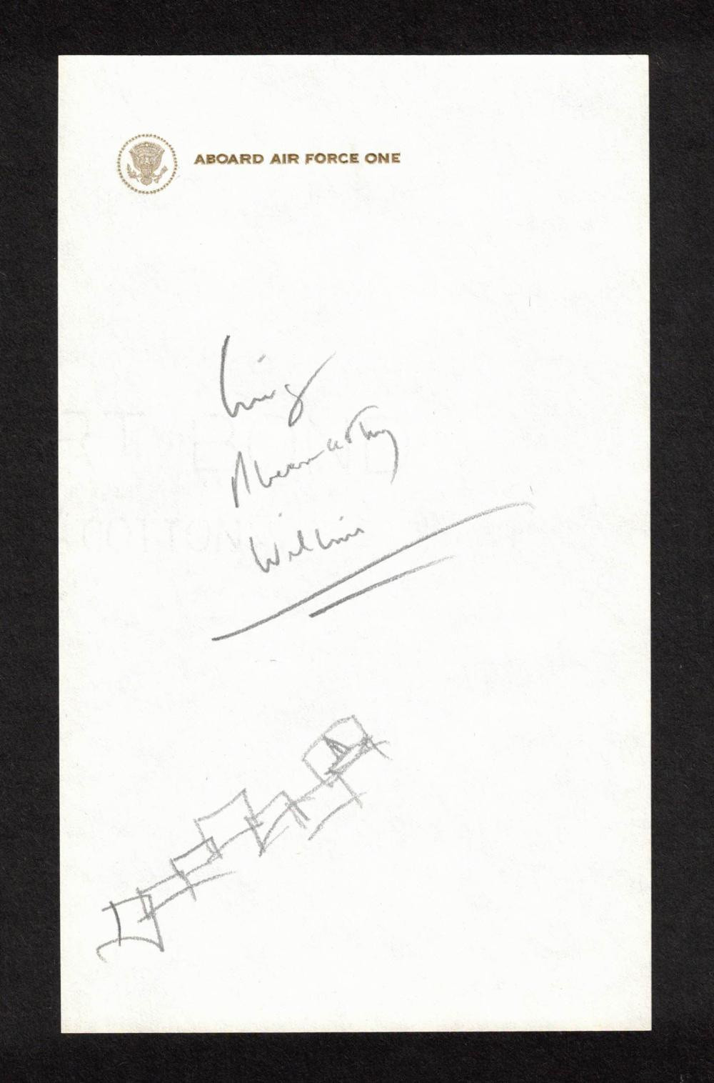 PRESIDENT John F. Kennedy NOT SIGNED Handwritten Note Civil Rights AIR FORCE ONE PRESIDENT John F. Kennedy NOT SIGNED Handwritten Note Civil Rights AIR FORCE ONE