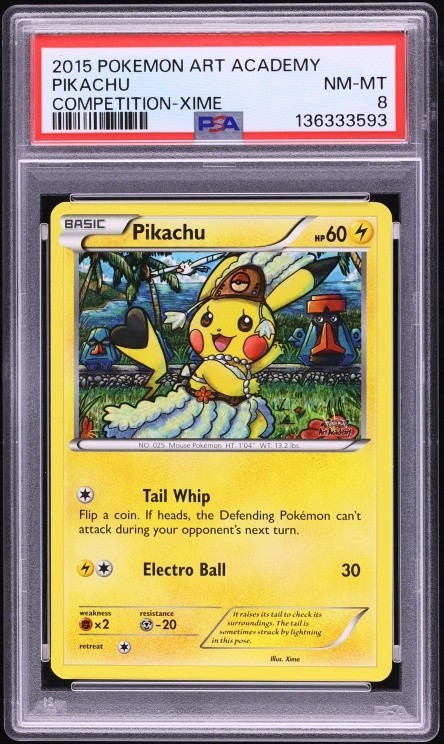 2015 Pokemon Xime Pikachu Art Academy Competition Prize PSA 8 NM-MT 2015 Pokemon Xime Pikachu Art Academy Competition Prize PSA 8 NM-MT