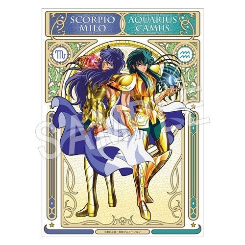 Saint Seiya B2 Fabric Poster Milo & Camus JF2022 Masami Kurumada collection a551