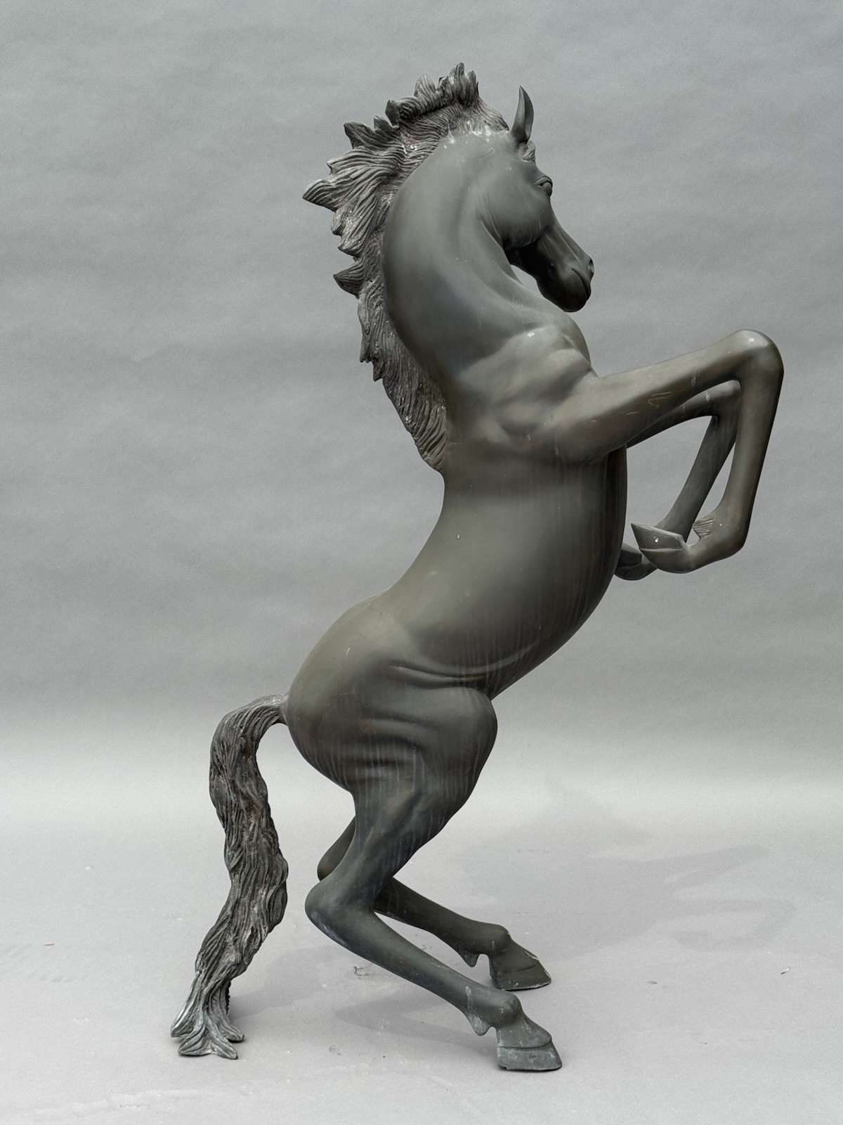 PIERRE JULES MENE ANTIQUE FRENCH BRONZE WILD STALLION HORSE STATUE SCULPTURE 56” PIERRE JULES MENE ANTIQUE FRENCH BRONZE WILD STALLION HORSE STATUE SCULPTURE 56”