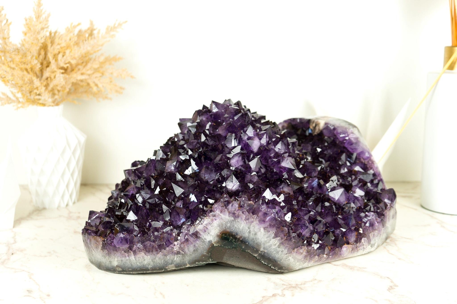 Stunning X-Large Amethyst Geode Flower with AAA Dark Purple Amethyst Druzy, 77 l Stunning X-Large Amethyst Geode Flower with AAA Dark Purple Amethyst Druzy, 77 l