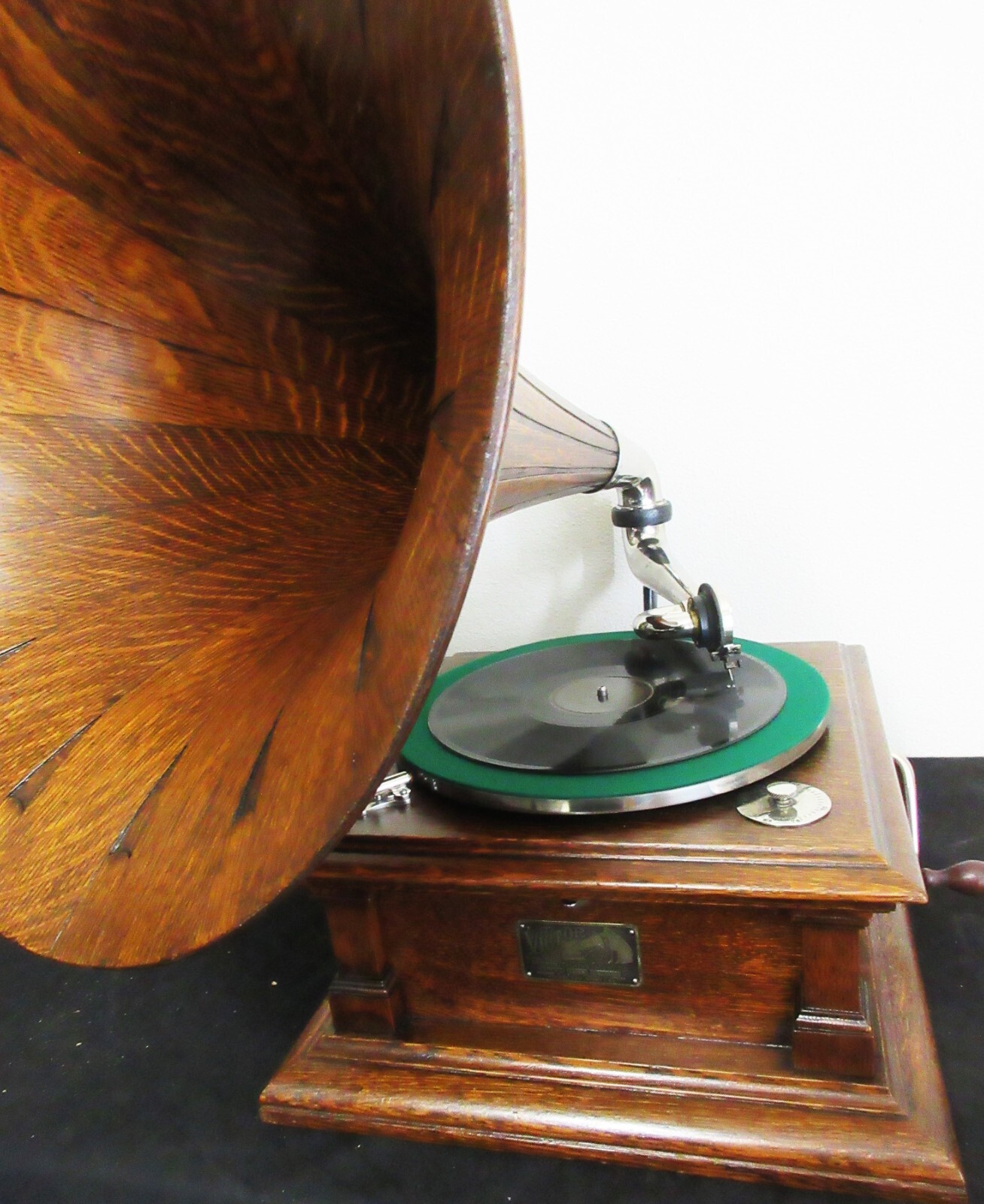 Victor V Phonograph with Original Oak Spear Tip Horn circa 1905 Fully Restored Victor V Phonograph with Original Oak Spear Tip Horn circa 1905 Fully Restored
