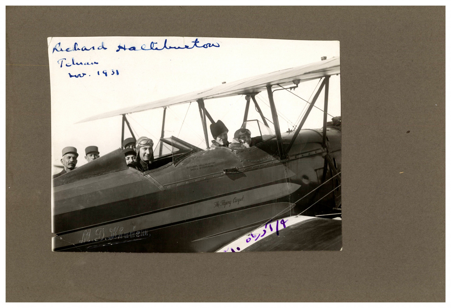 Richard Halliburton plane, The Flying Carpet, and persian elite, Persia. Richard Richard Halliburton plane, The Flying Carpet, and persian elite, Persia. Richard