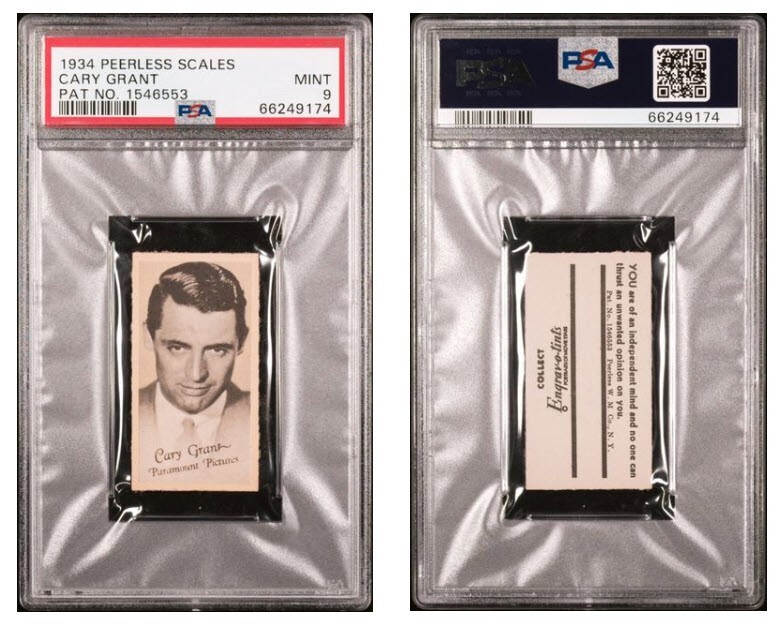 1934 Peerless Scales Card Cary Grant PSA 9 MINT 1 Of 1 NONE HIGHER RARE FIND 1934 Peerless Scales Card Cary Grant PSA 9 MINT 1 Of 1 NONE HIGHER RARE FIND