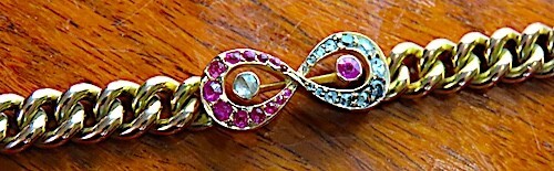 THE HOUSE OF KOCH ? ANTIQUE ART NOUVEAU RUBIES DIAMONDS,BRACELET,INFINITY,28.2gr THE HOUSE OF KOCH ? ANTIQUE ART NOUVEAU RUBIES DIAMONDS,BRACELET,INFINITY,28.2gr