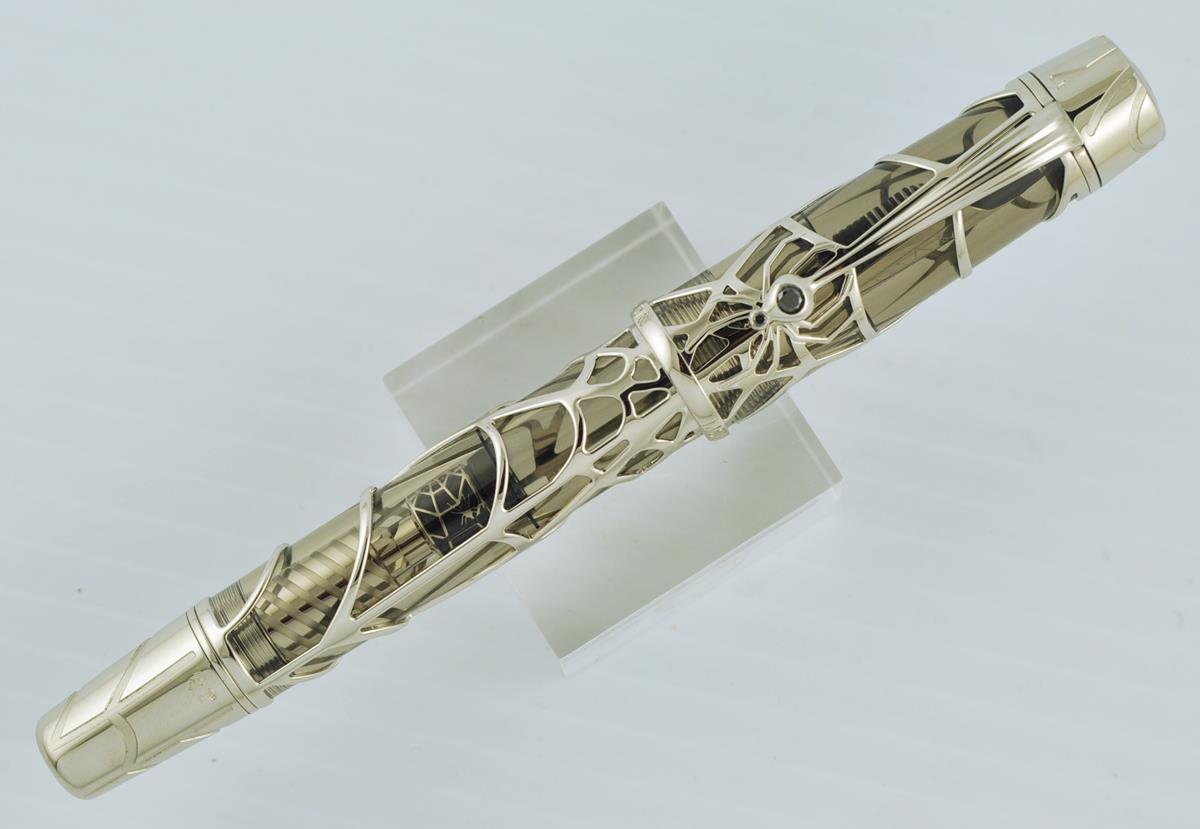 MONTBLANC BLACK WIDOW LIMITED EDITION 88 SOLID WHITE GOLD SKELETON FOUNTAIN PEN