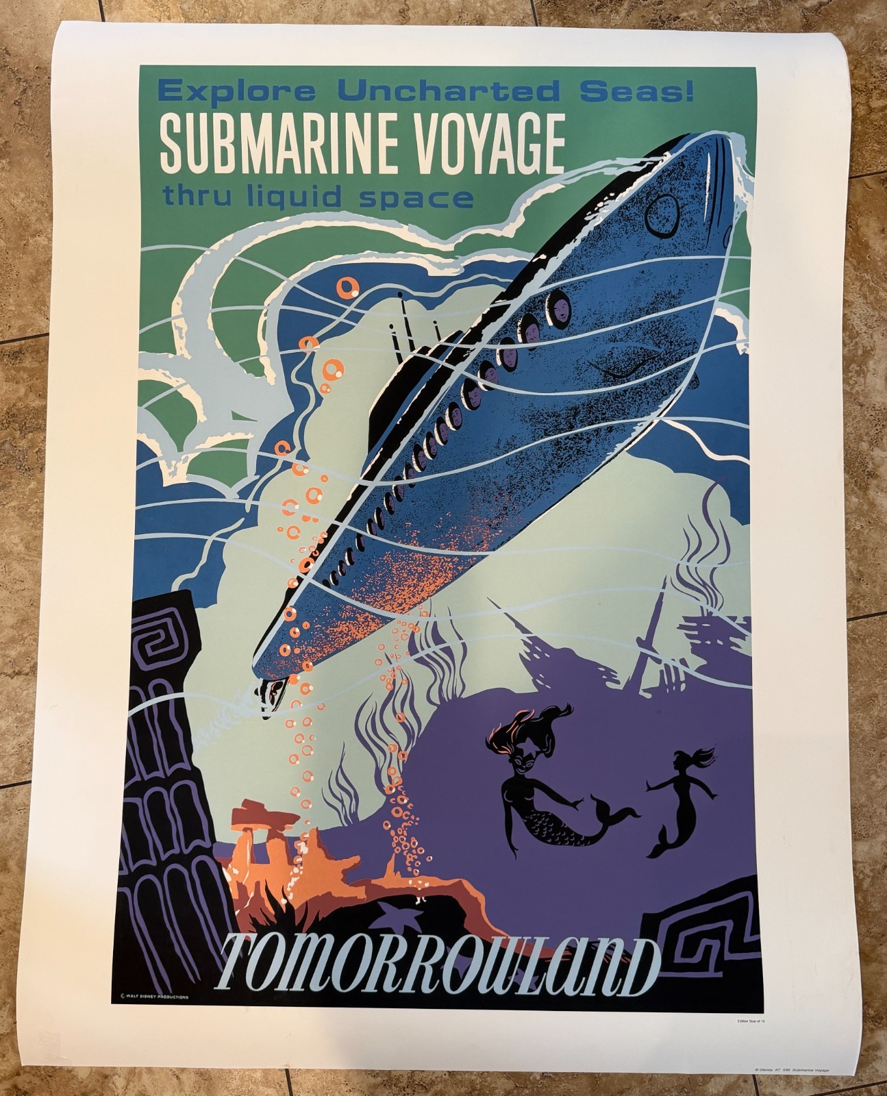 Rare Disney Tomorrowland “Submarine Voyage” Limited Edition Poster – 36x47
