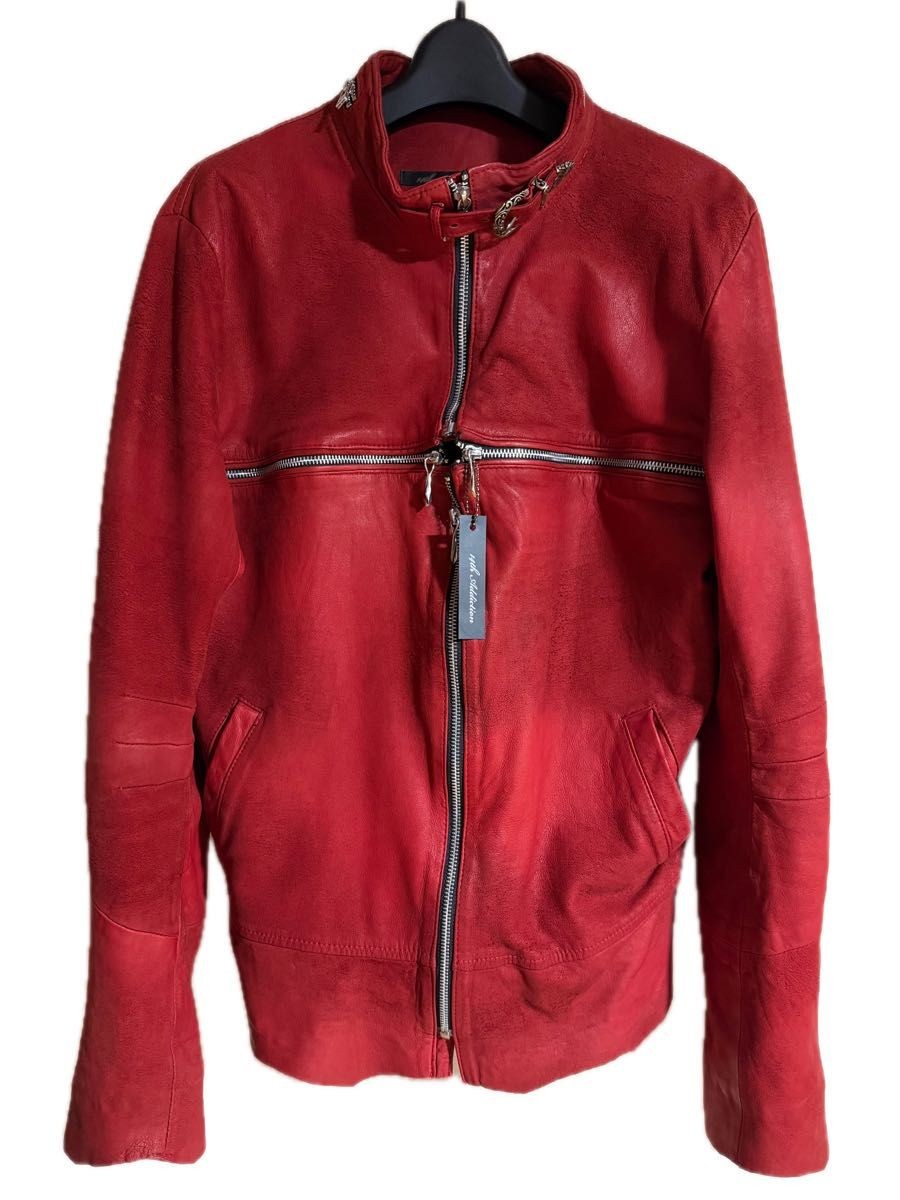 14Th Addiction Cross Zip Leather Riders Jacket Red 4Xl Hyde Yasu 14Th Addiction Cross Zip Leather Riders Jacket Red 4Xl Hyde Yasu