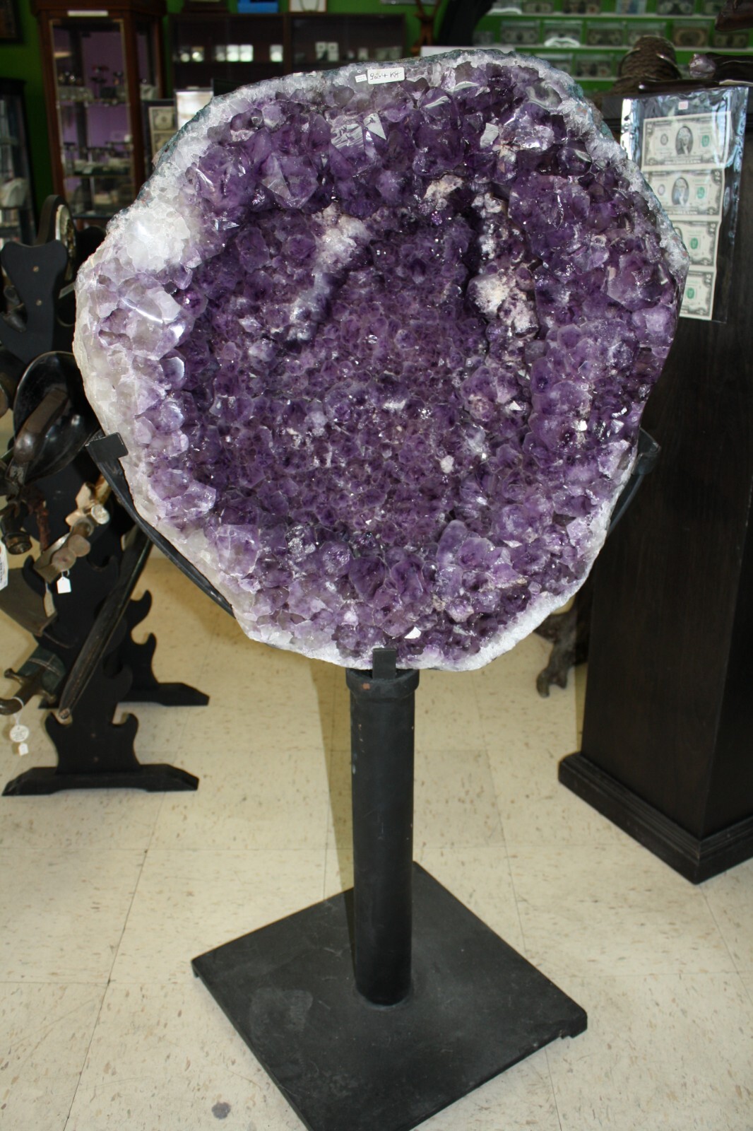 Spectacular X-Large 24''X24'' Purple Druzy Amethyst Geode on 360º Stand 203LB