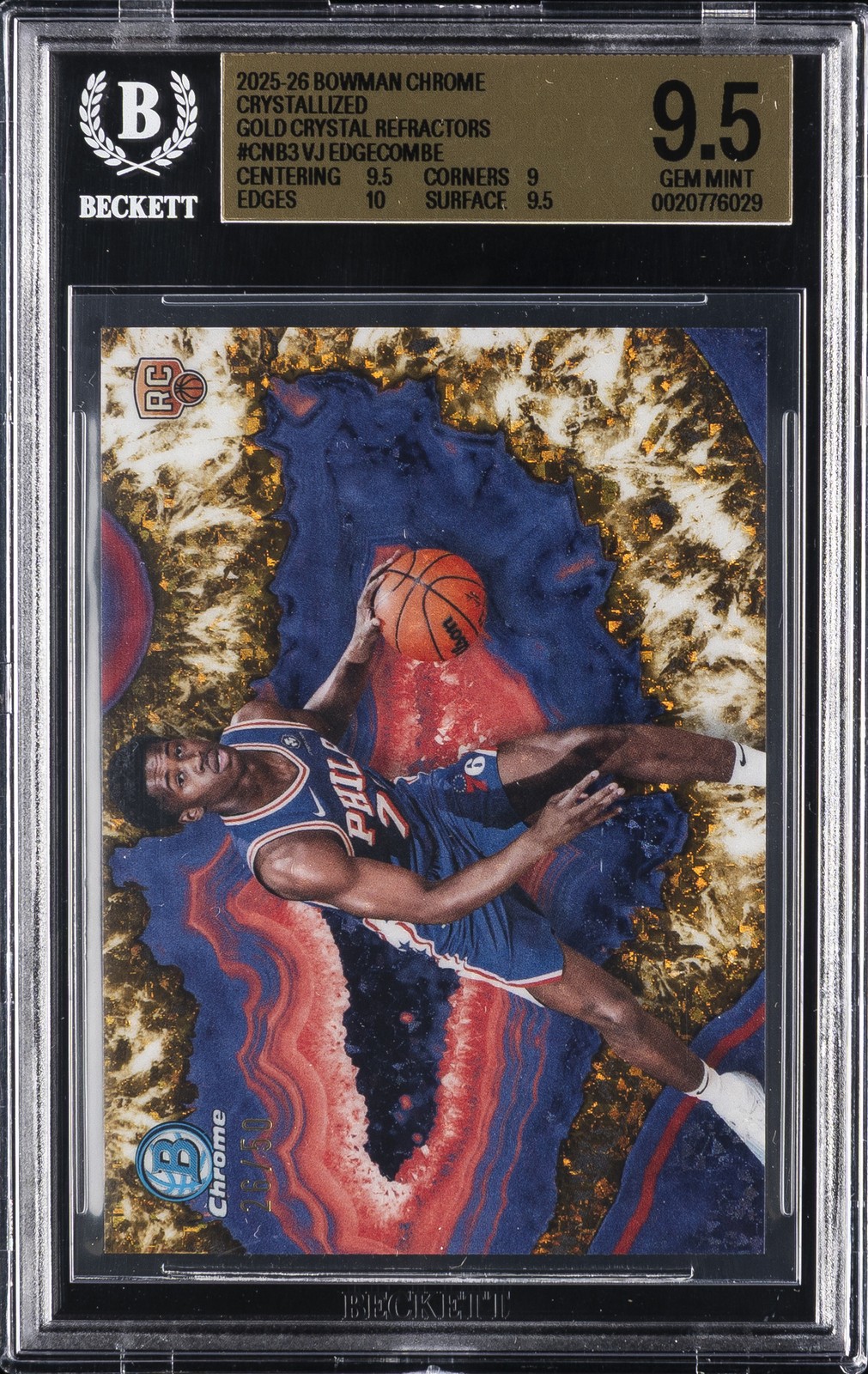 2025-26 BOWMAN: CHROME #CNB-3 VJ EDGECOMBE BGS 9.5 2025-26 BOWMAN: CHROME #CNB-3 VJ EDGECOMBE BGS 9.5